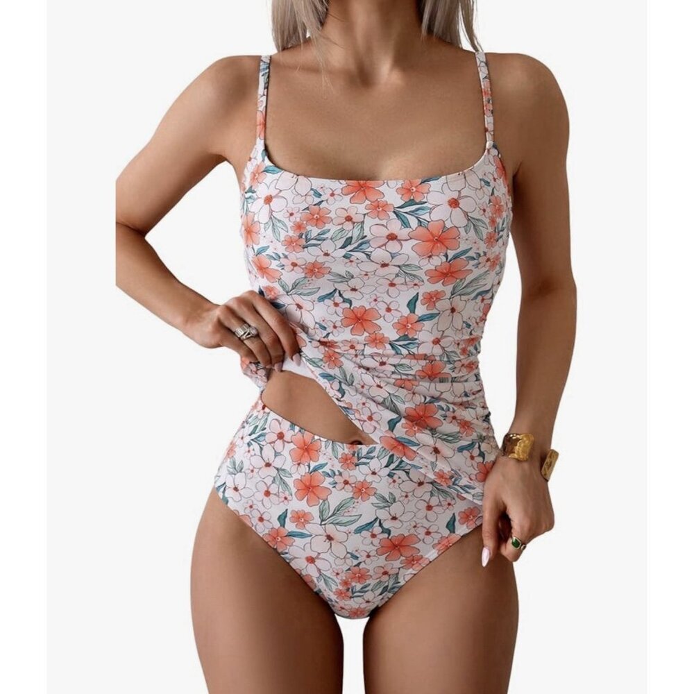 Eomenie Two-Piece Tankini Swimsuit–Tummy Control